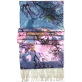 2017 best selling wholeslae trendy my own digital tree printed wing scarf